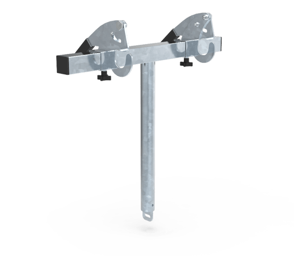 Galvanised twin wheelie bin attachment